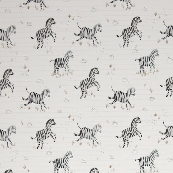 Baumwolljrsey Druck Zebra auf Altweiss by Christiane Zielinski